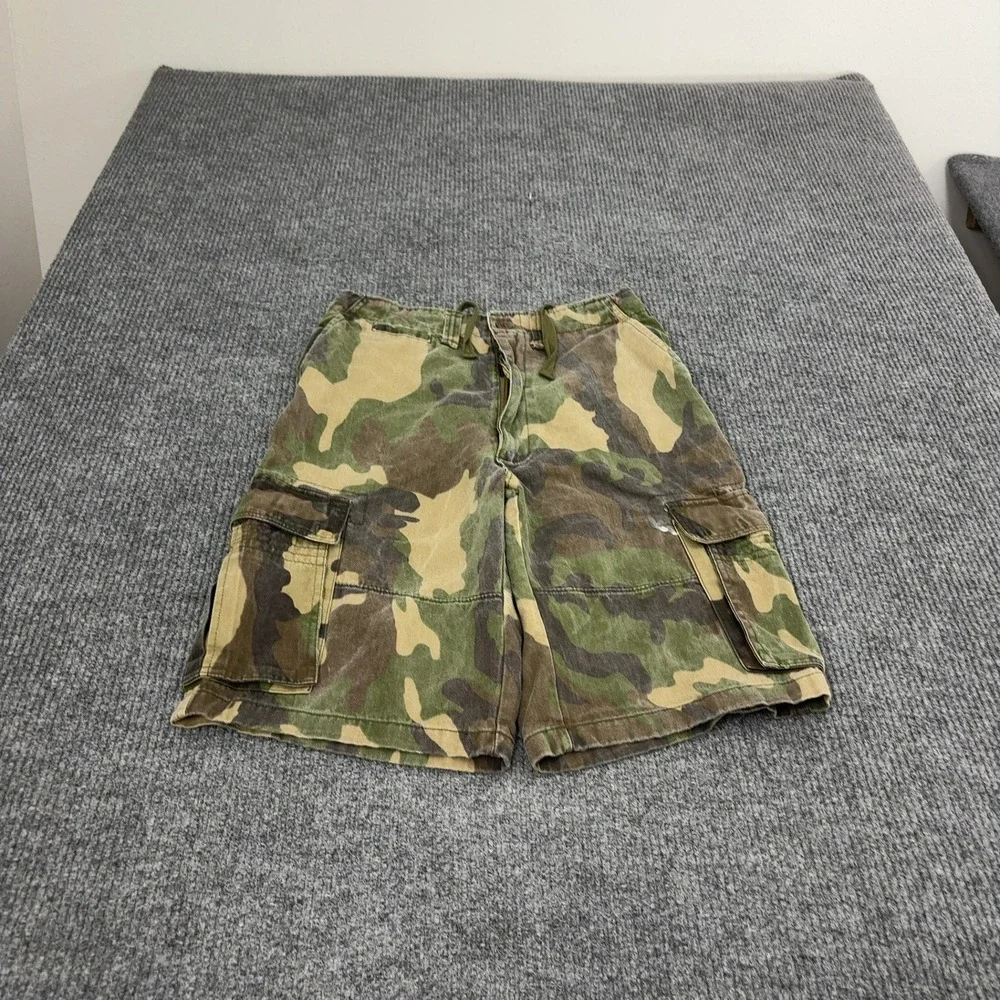 Vintage Banana Jack Cargo Shorts Mens 30 Green Cotton Camo Utility Gorpcore